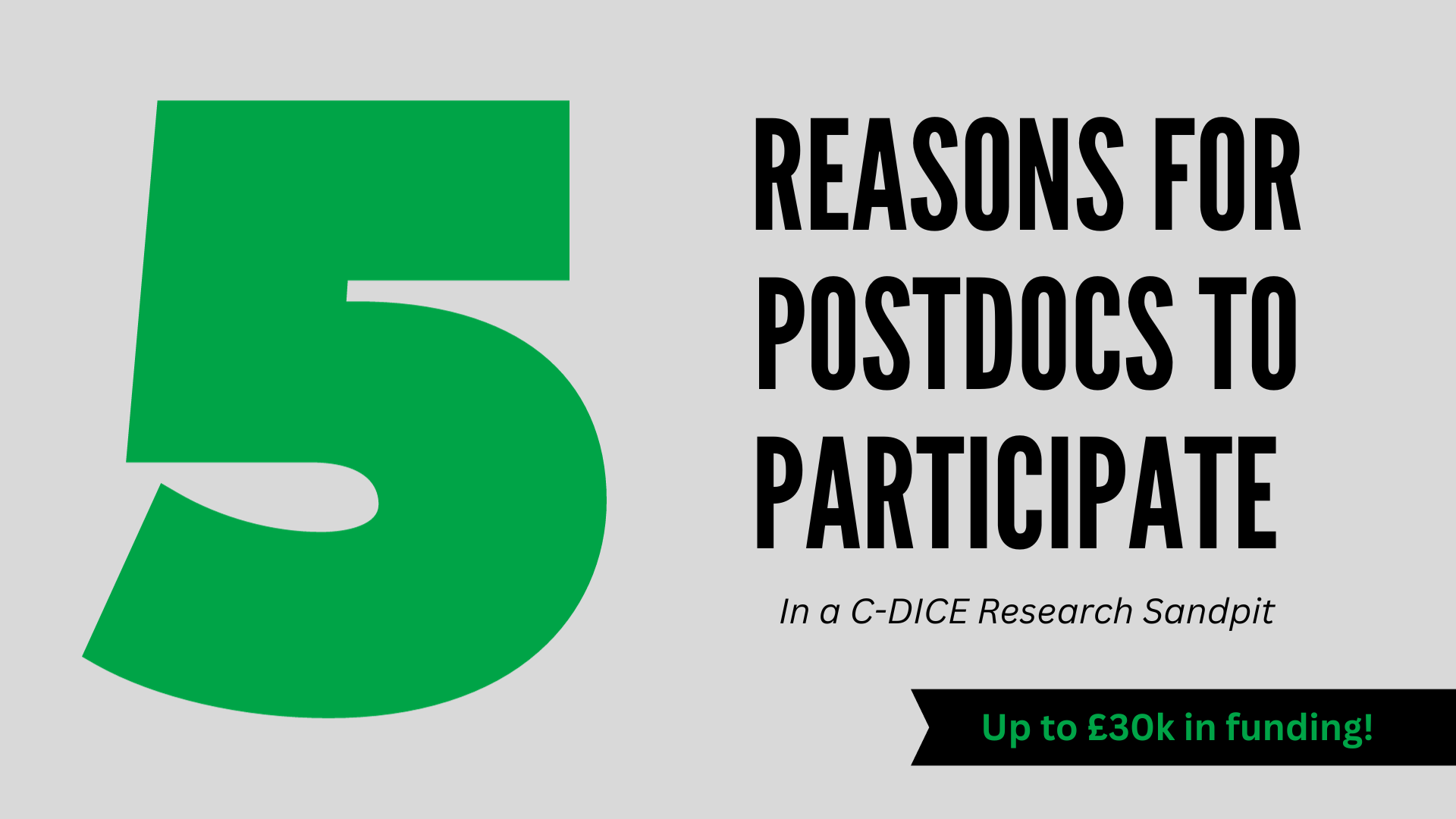 5 Reasons Why Postdocs Should Participate in a Research Sandpit