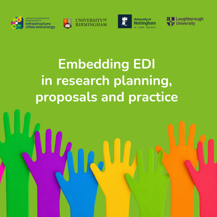 Embedding EDI
in research planning,
proposals and practice